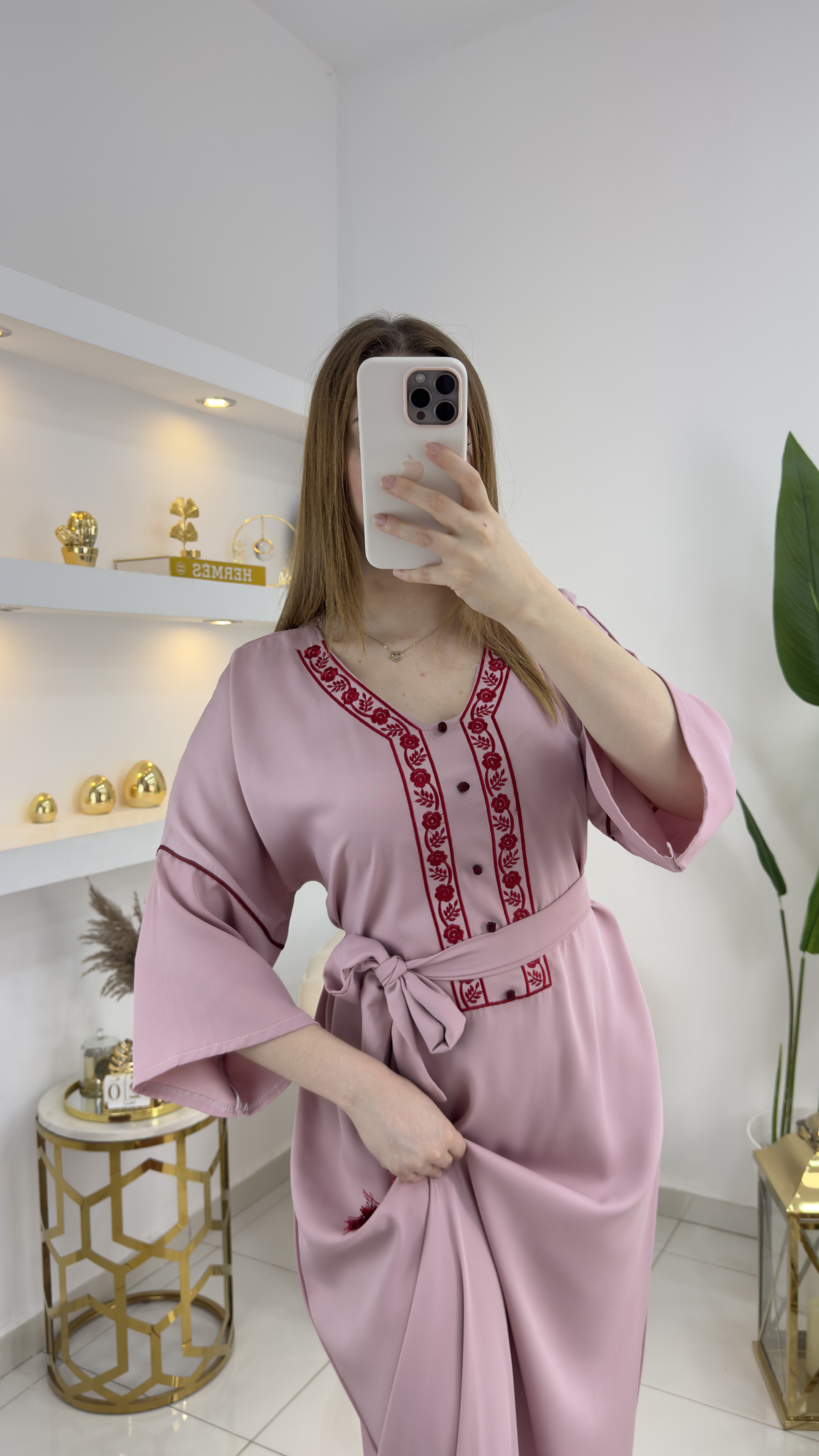 robe broderie rose - Image 2